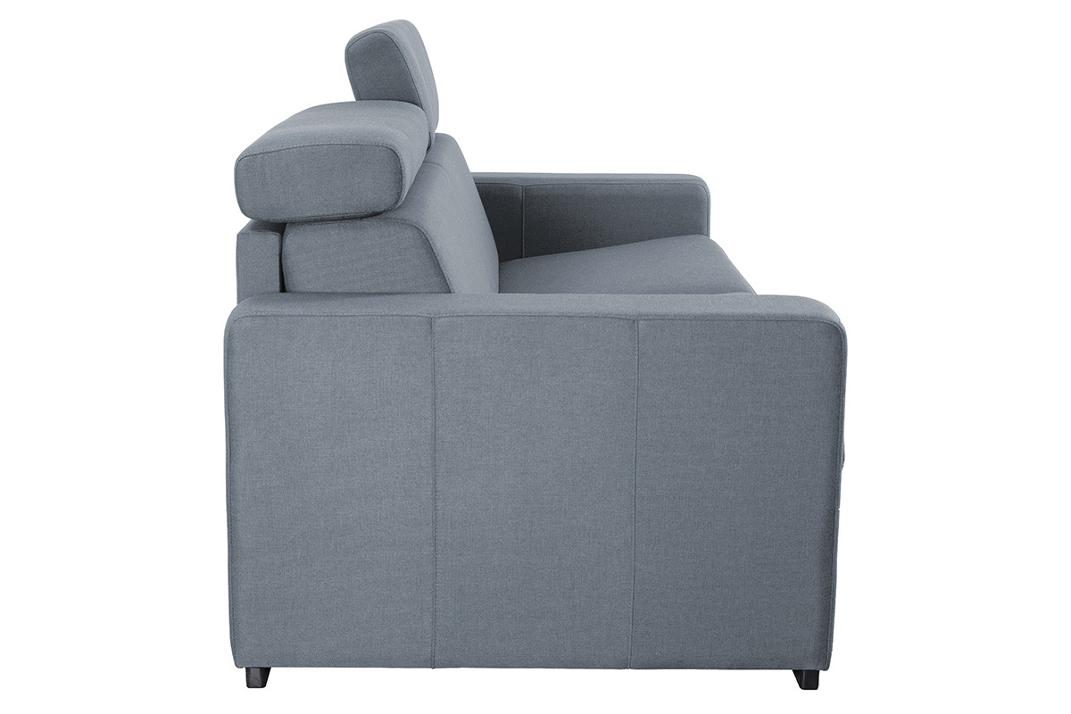 Sof convertible 3 plazas con reposacabezas ajustables gris claro NORO