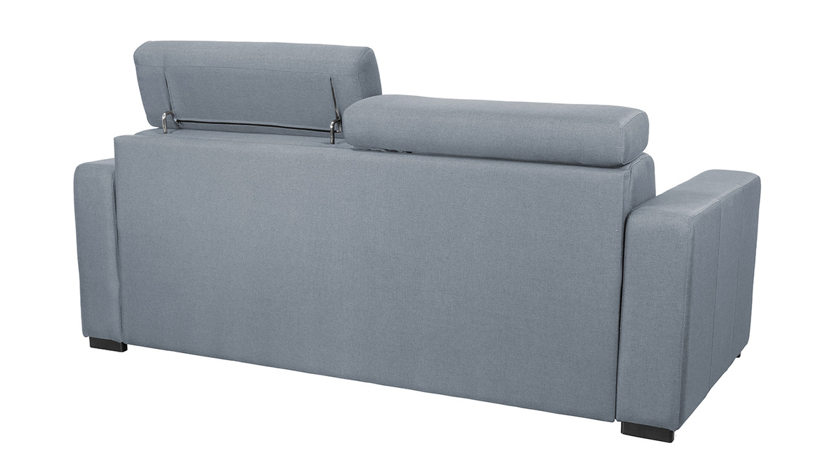 Sof convertible 3 plazas con reposacabezas ajustables gris claro NORO