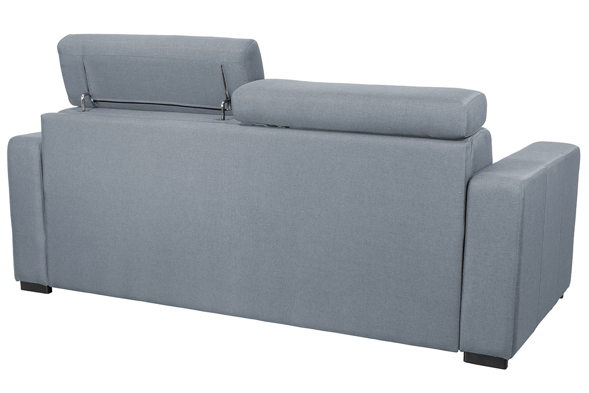 Sof convertible 3 plazas con reposacabezas ajustables gris claro NORO