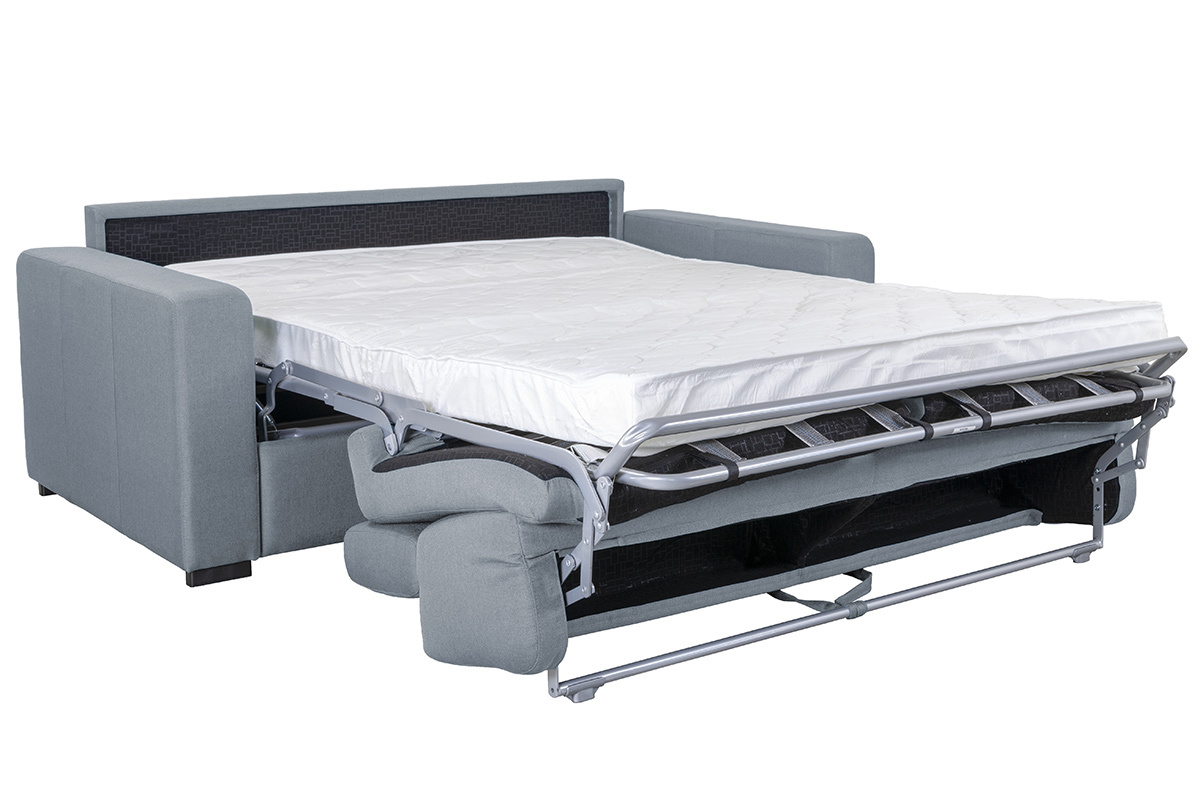 Sof convertible 3 plazas con reposacabezas ajustables gris claro NORO