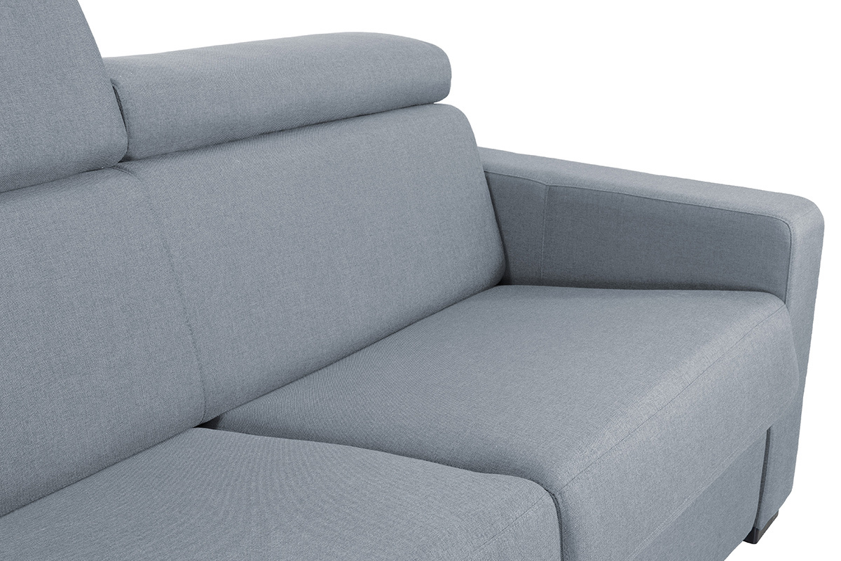 Sof convertible 3 plazas con reposacabezas ajustables gris claro NORO