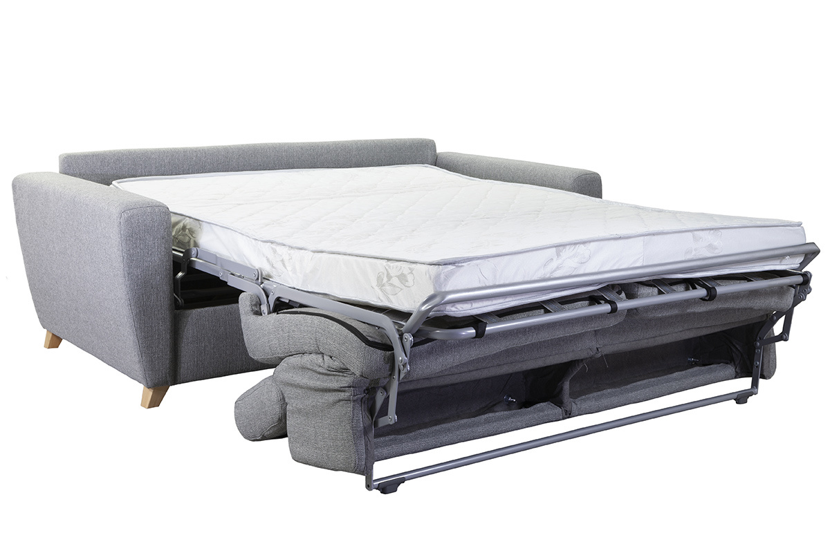 Sof convertible 3 plazas con reposacabezas ajustables gris GOYA