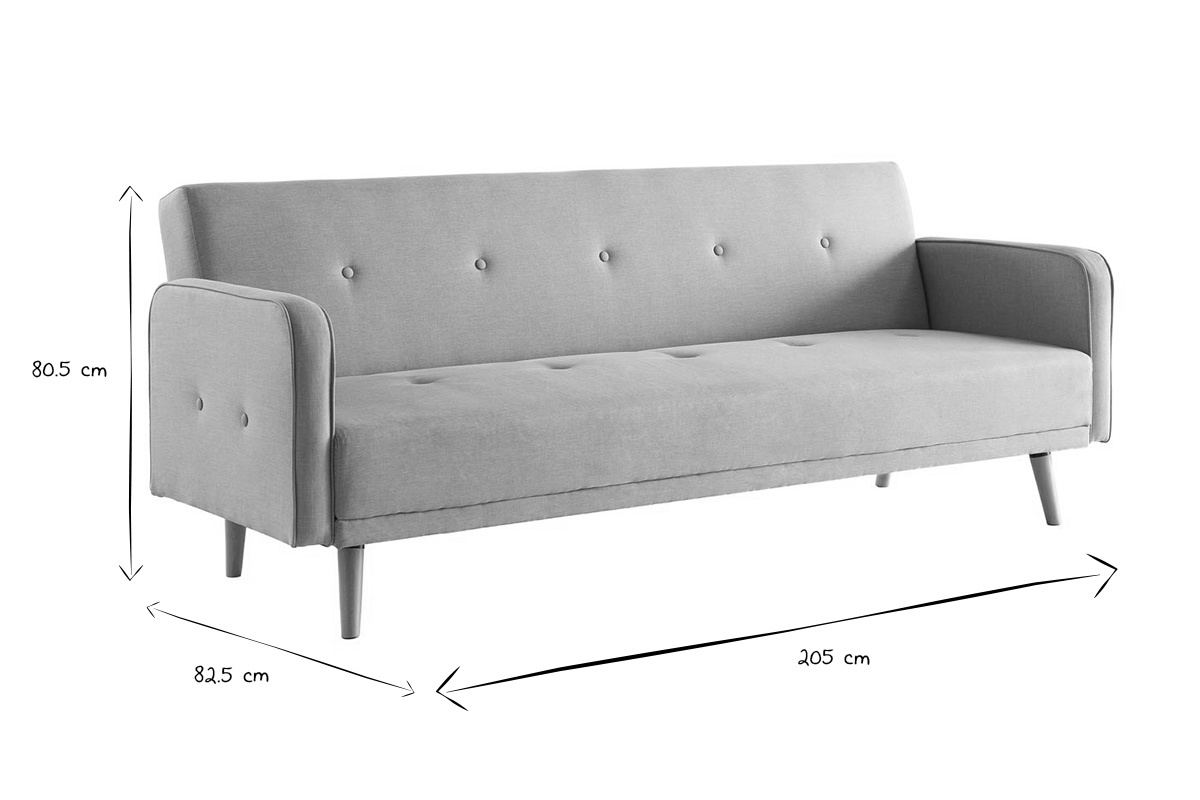 Sof convertible 3 plazas diseo escandinavo beige ULLA