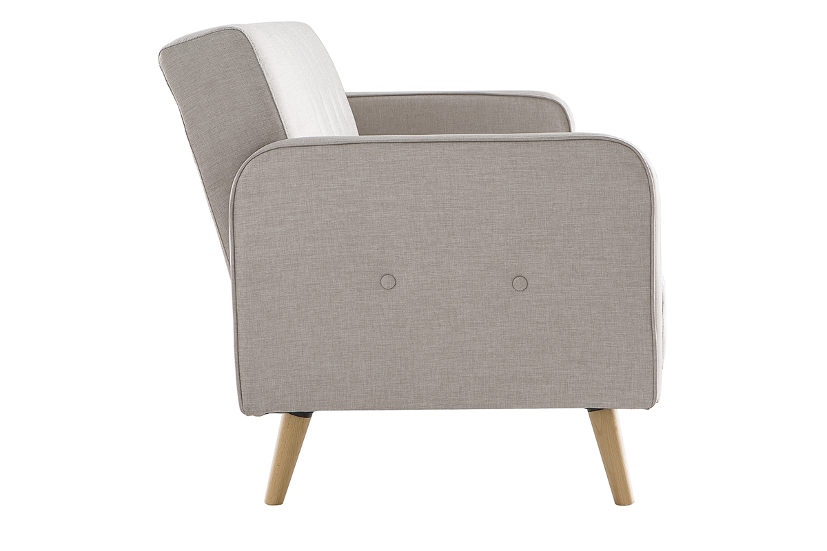Sof convertible 3 plazas diseo escandinavo beige ULLA