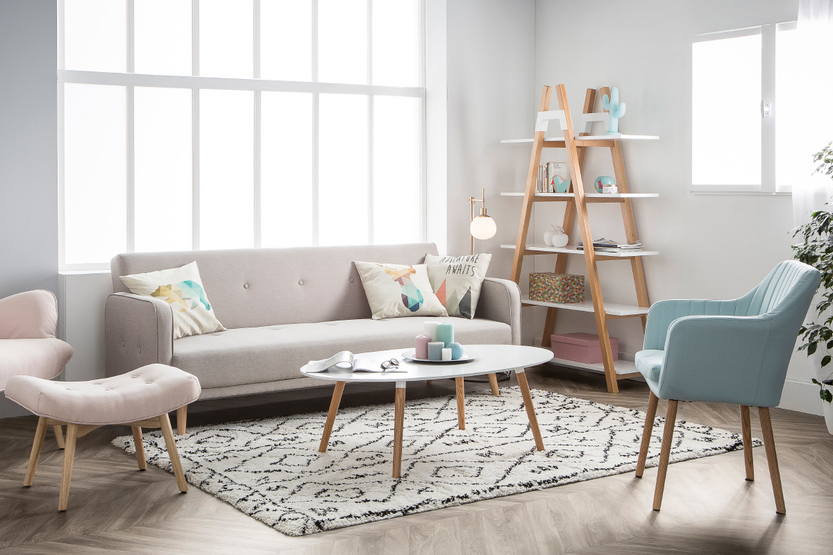 Sof� convertible 3 plazas dise�o escandinavo camel ULLA