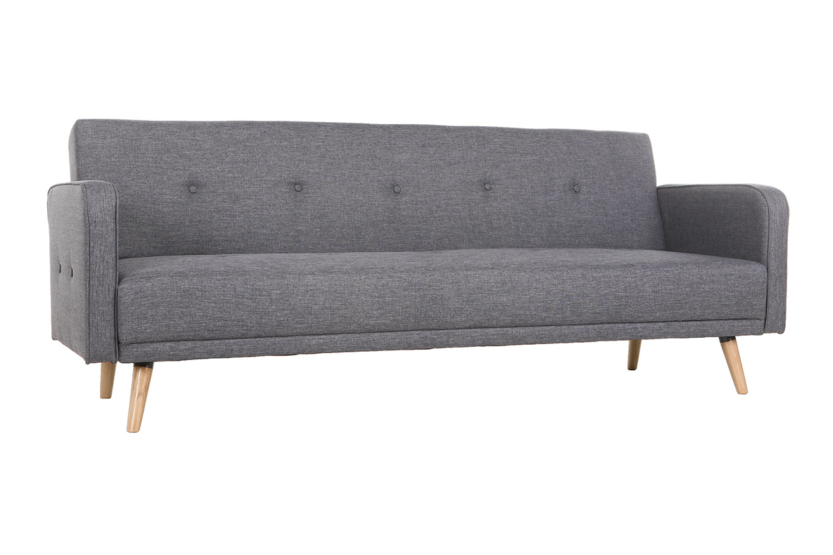 Sof convertible 3 plazas diseo escandinavo gris oscuro ULLA
