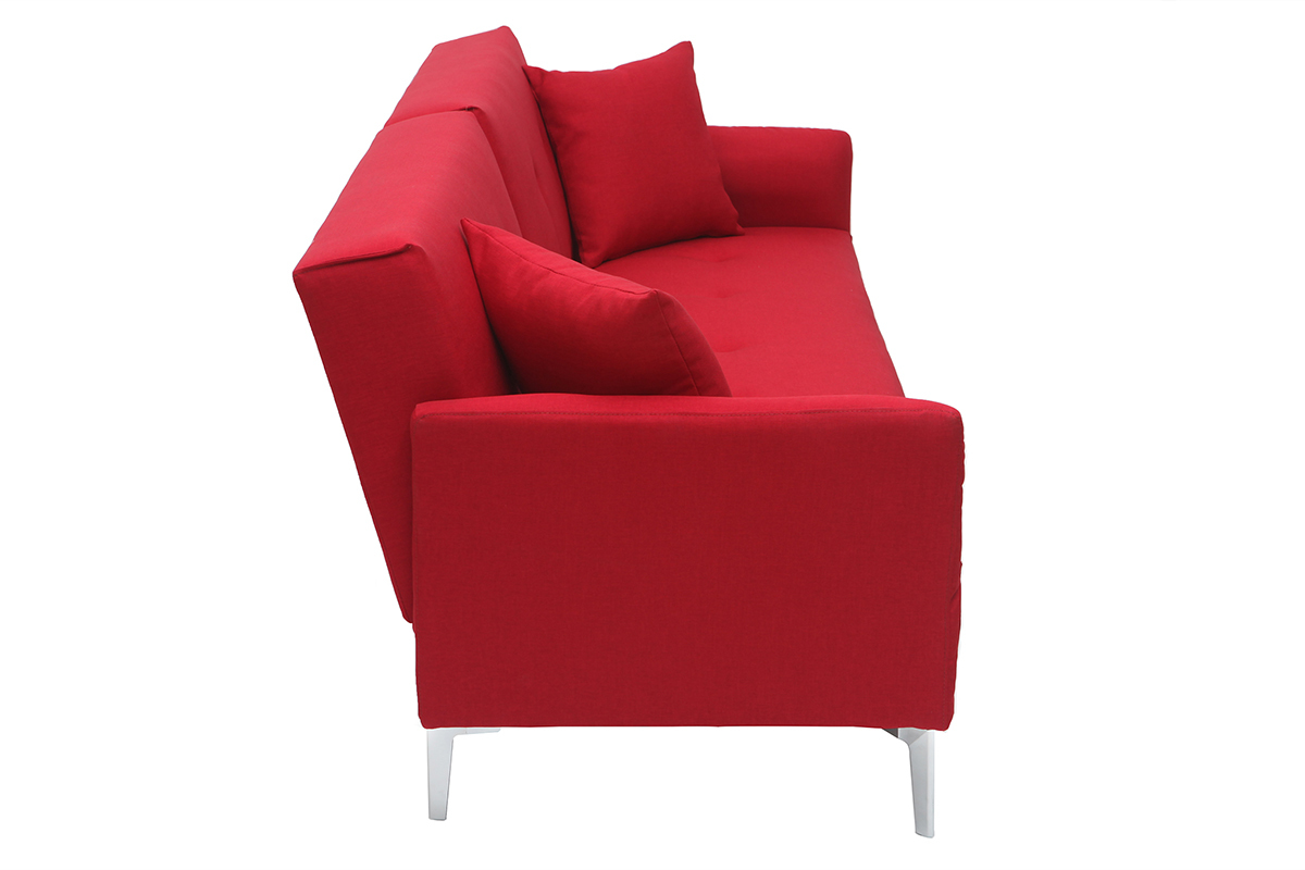 Sof convertible 3 plazas en tejido rojo ELIN