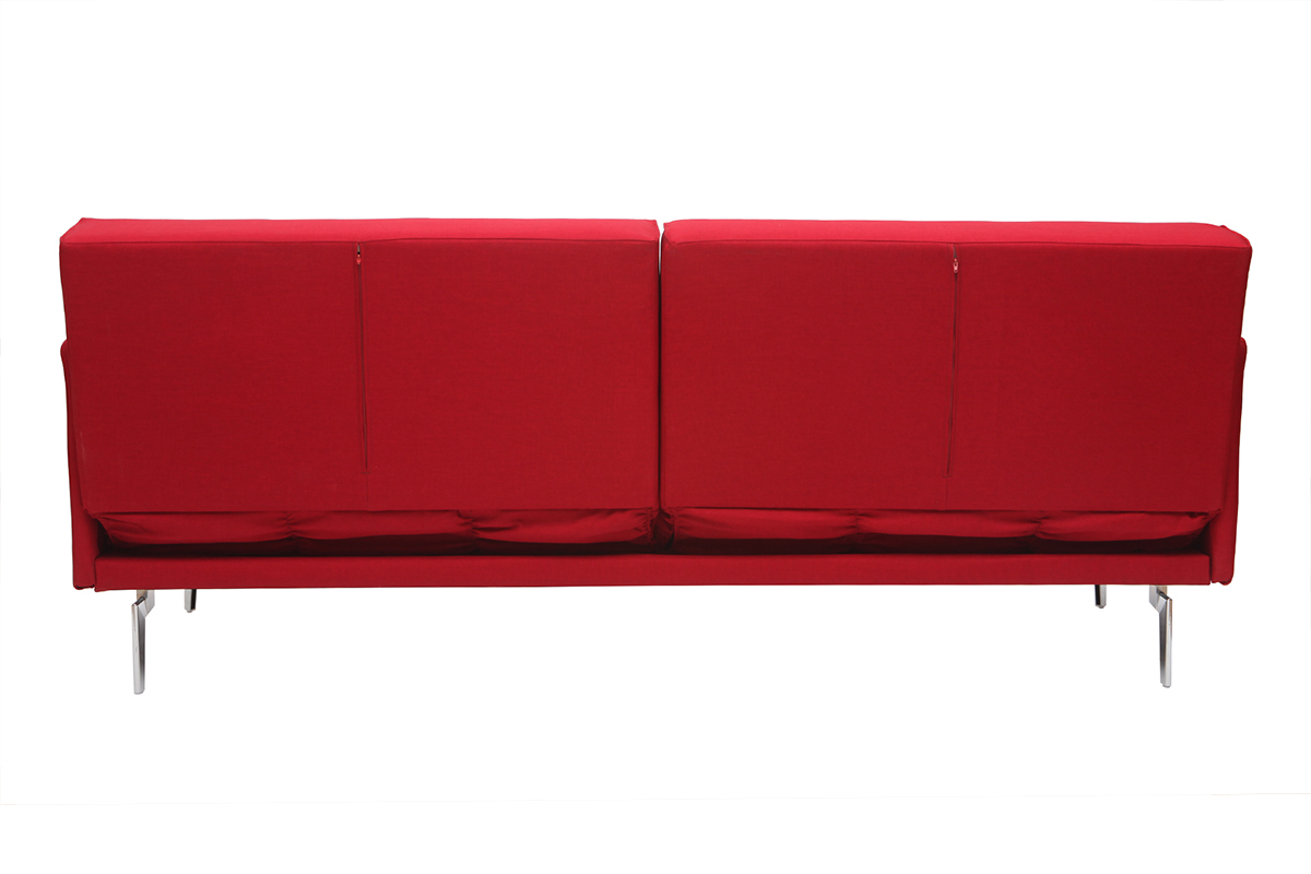 Sof convertible 3 plazas en tejido rojo ELIN