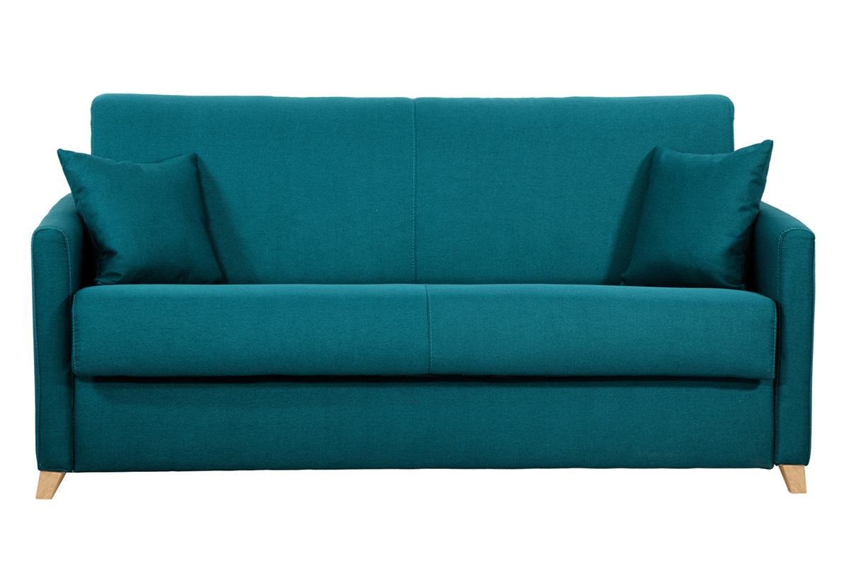 Sof convertible 3 plazas nrdico azul pavo real SKANDY
