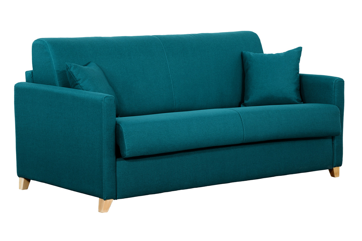 Sof convertible 3 plazas nrdico azul pavo real SKANDY