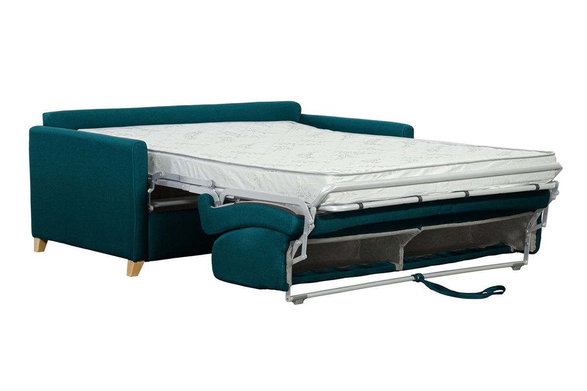 Sof convertible 3 plazas nrdico azul pavo real SKANDY