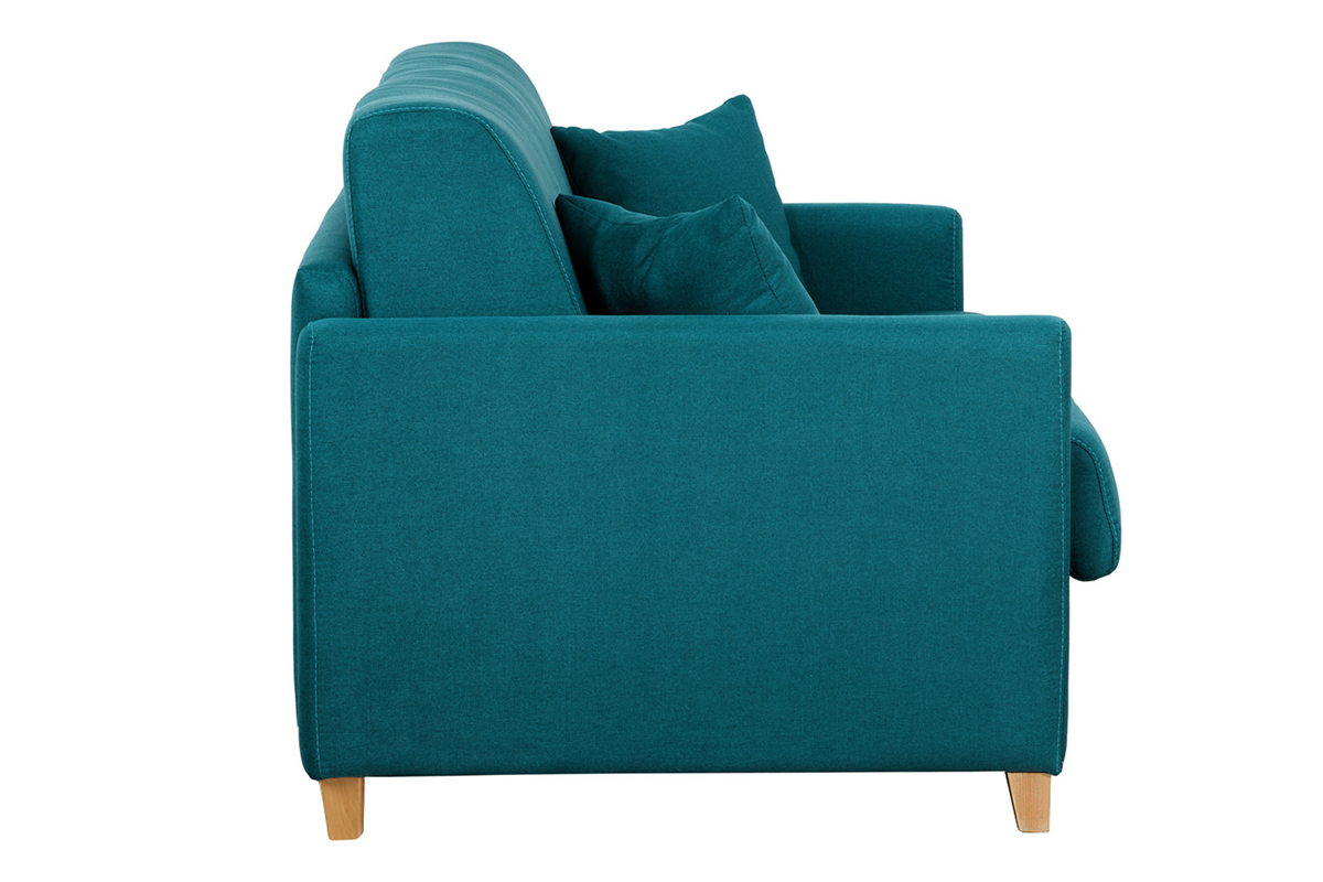Sof convertible 3 plazas nrdico azul pavo real SKANDY