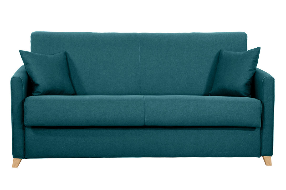 Sof convertible 3 plazas nrdico azul pavo real SKANDY
