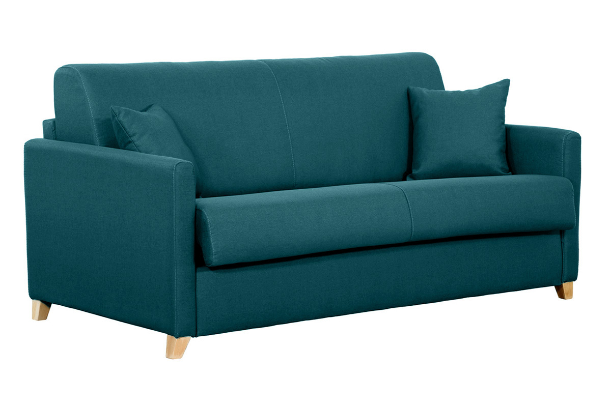 Sof convertible 3 plazas nrdico azul pavo real SKANDY