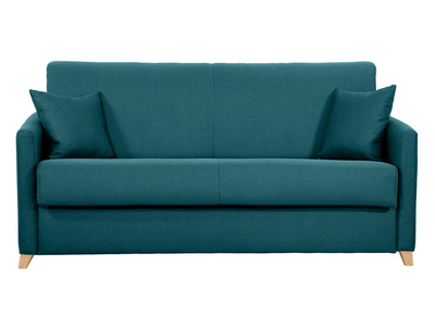 Sofá convertible 3 plazas nórdico azul pavo real SKANDY