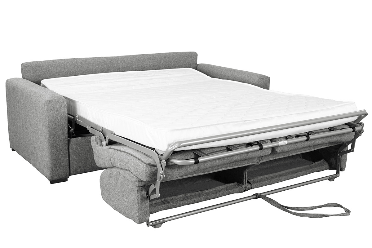 Sof convertible con colchn 140 cm tejido gris oscuro DOME
