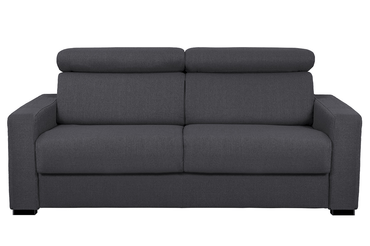 Sof convertible con reposabrazos ajustable terciopelo gris antracita NORO