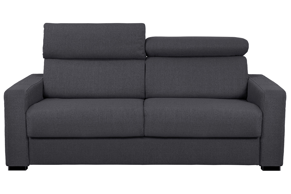 Sof convertible con reposabrazos ajustable terciopelo gris antracita NORO