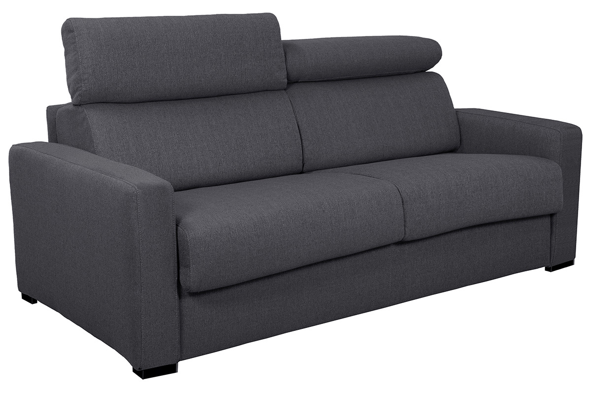 Sof convertible con reposabrazos ajustable terciopelo gris antracita NORO