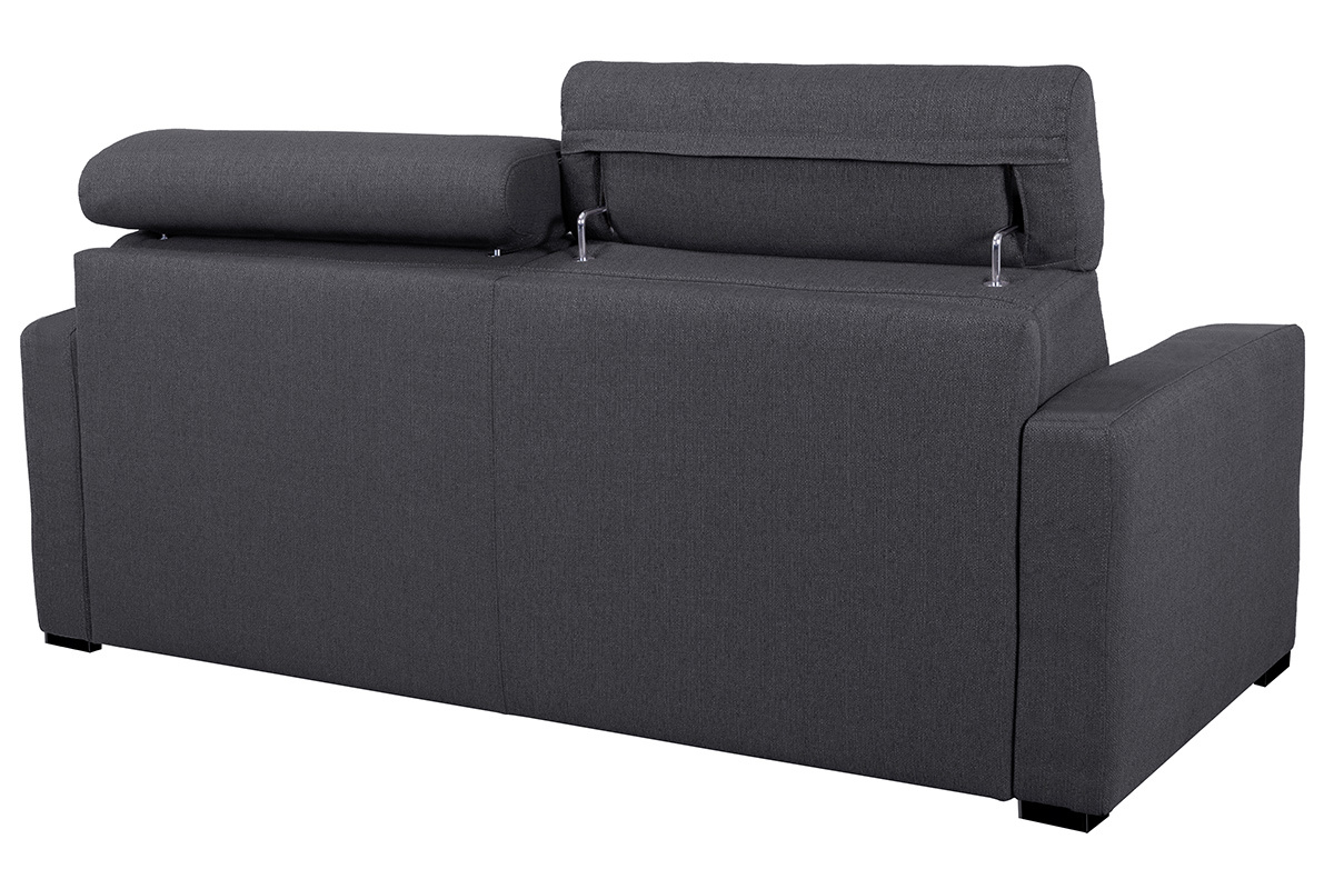 Sof convertible con reposabrazos ajustable terciopelo gris antracita NORO