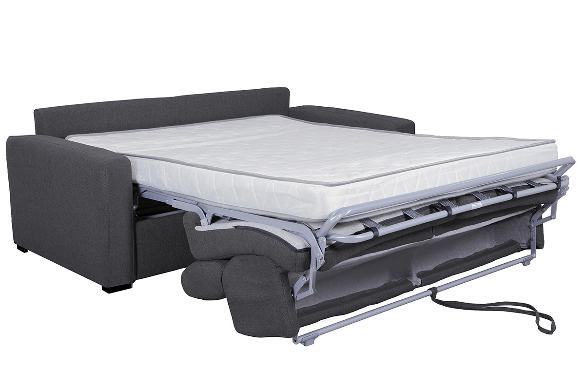 Sof convertible con reposabrazos ajustable terciopelo gris antracita NORO