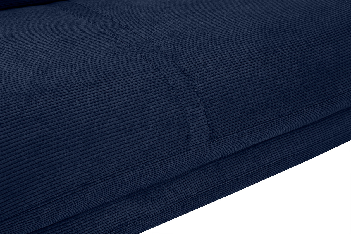 Sof convertible de 2 plazas en terciopelo acanalado azul oscuro SPENCER