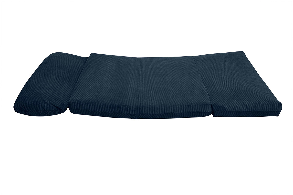 Sof convertible de 2 plazas en terciopelo acanalado azul oscuro SPENCER