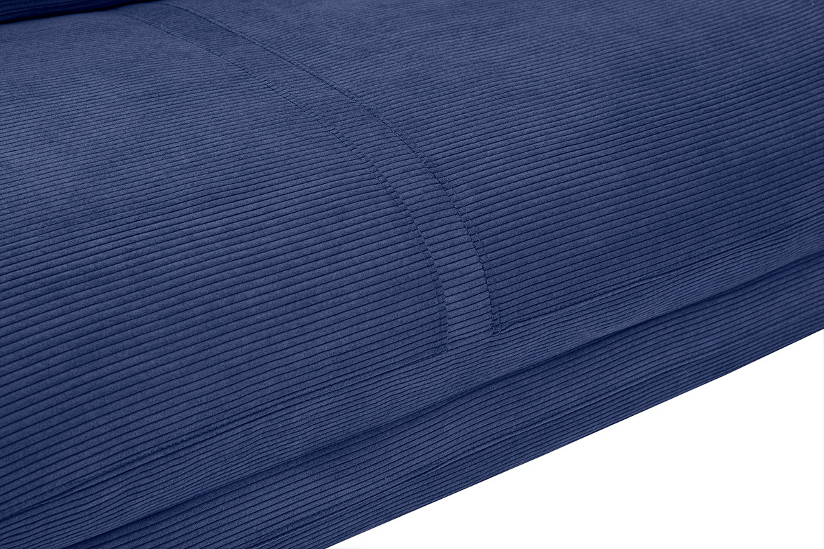 Sof convertible de 2 plazas en terciopelo acanalado azul oscuro SPENCER