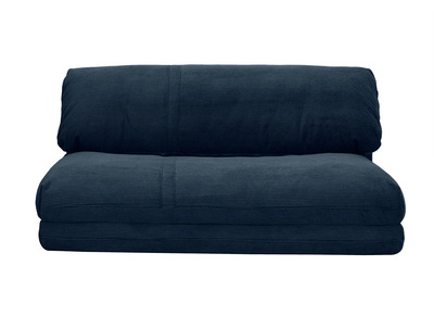 Sofá convertible de 2 plazas en terciopelo acanalado azul oscuro SPENCER