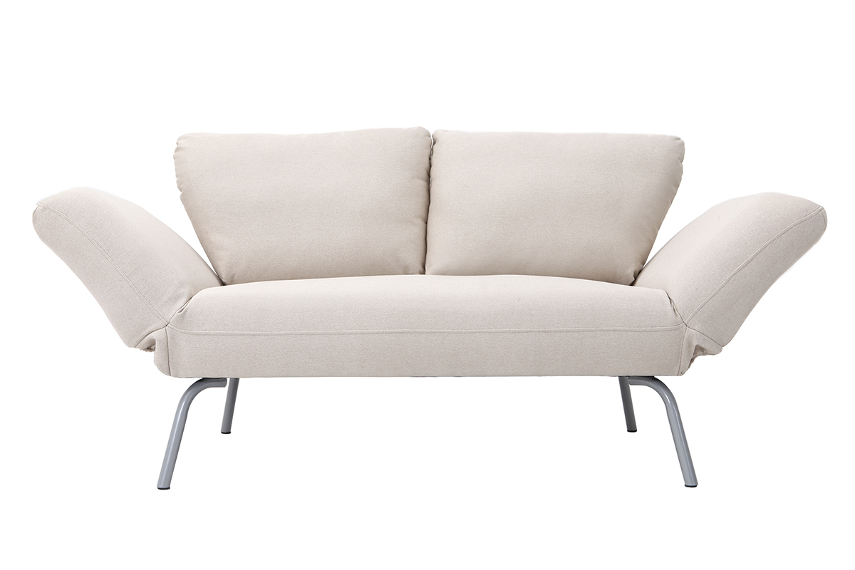 Sof convertible de diseo 2 plazas beige ELMER