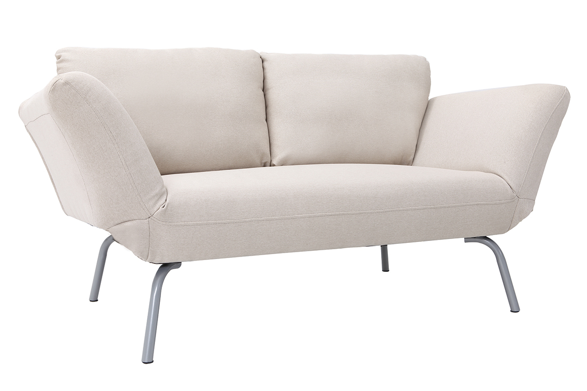 Sof convertible de diseo 2 plazas beige ELMER