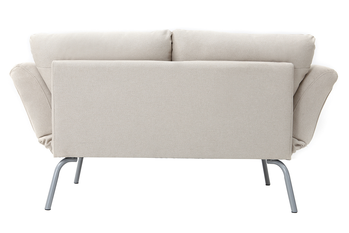 Sof convertible de diseo 2 plazas beige ELMER