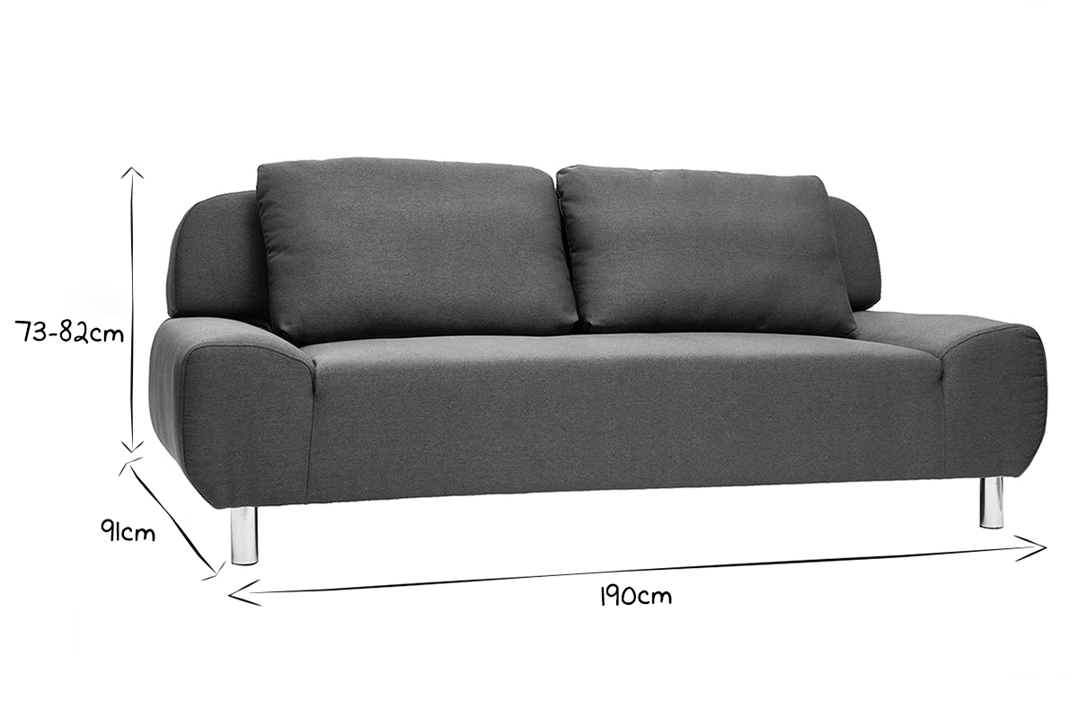 Sof convertible de diseo gris antracita TULSA