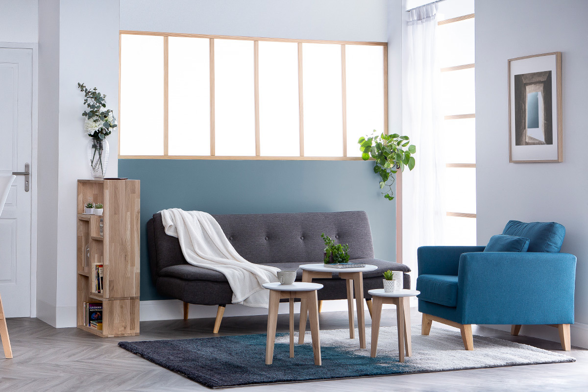 Sof convertible diseo escandinavo 3 plazas gris oscuro SENSO