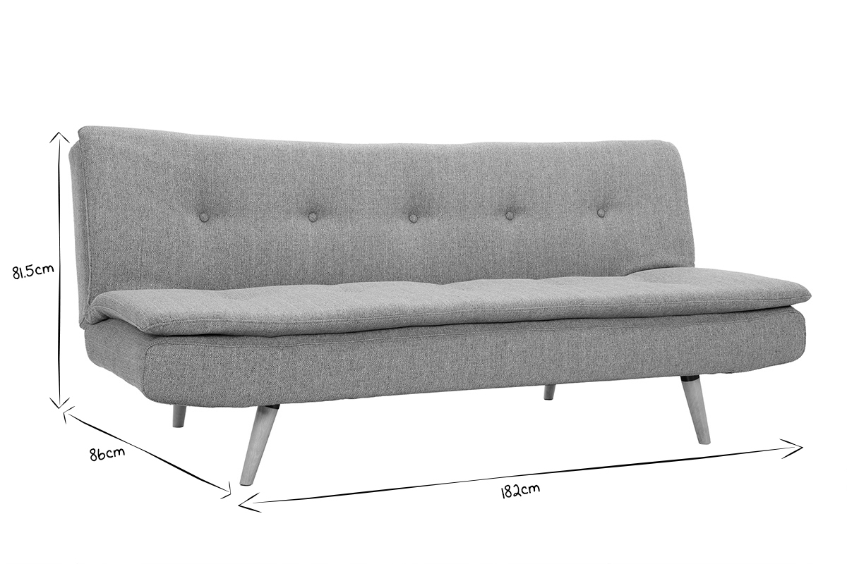 Sof convertible diseo escandinavo 3 plazas gris oscuro SENSO