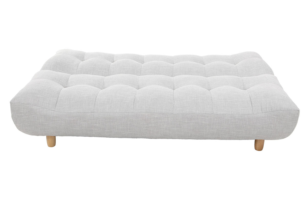 Sof convertible diseo escandinavo gris y roble YUMI