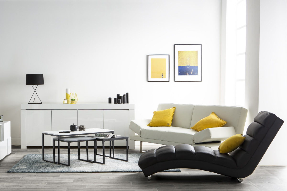 Sof convertible diseo PU blanco ATLANTA