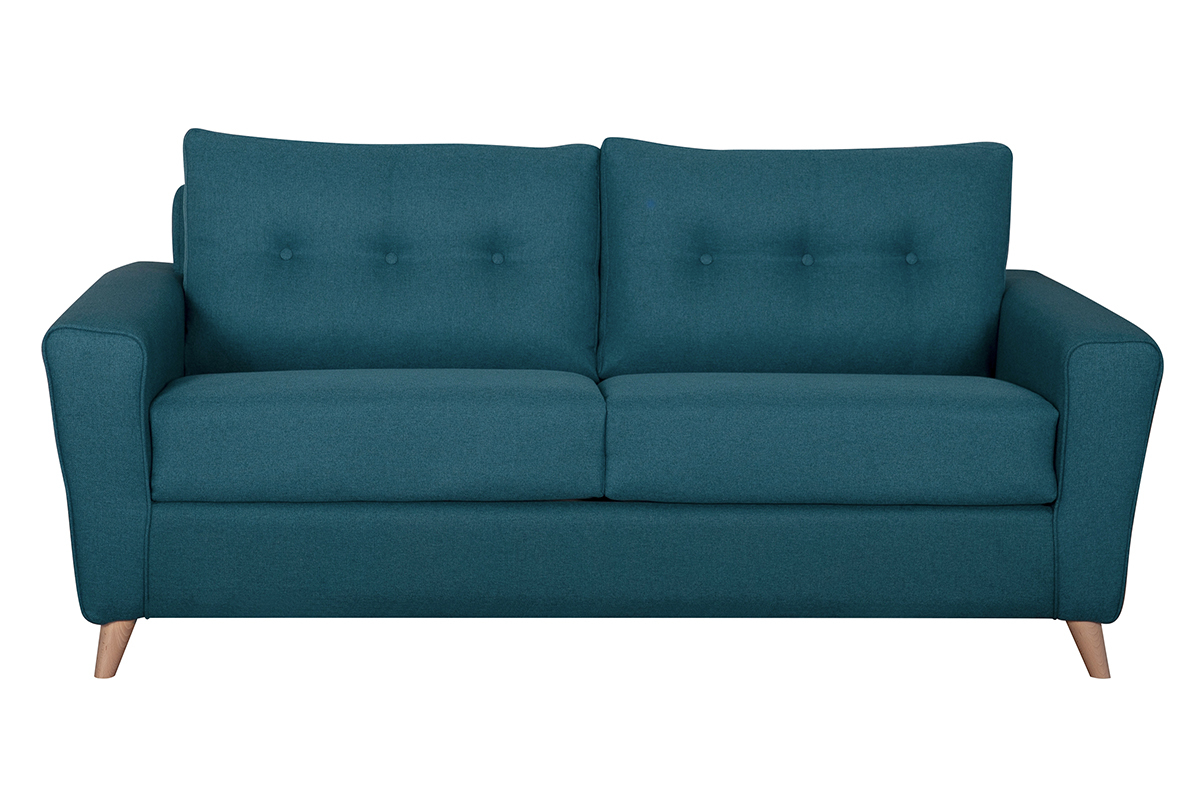 Sof convertible nrdico 3plazas azul petrleo BEAUBOURG
