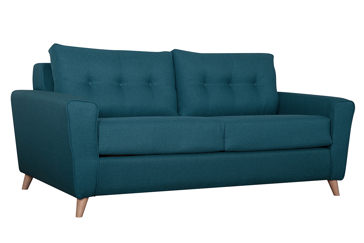 Sof convertible nrdico 3plazas azul petrleo BEAUBOURG