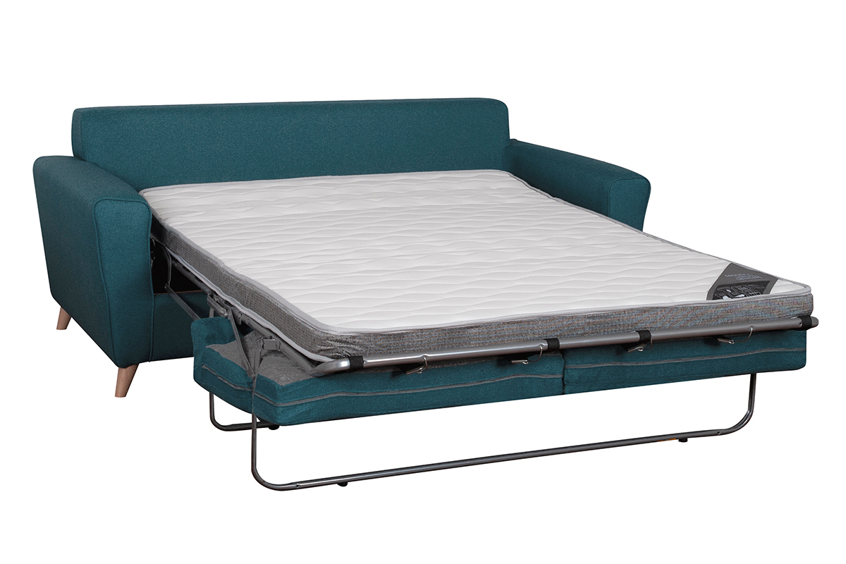 Sof convertible nrdico 3plazas azul petrleo BEAUBOURG