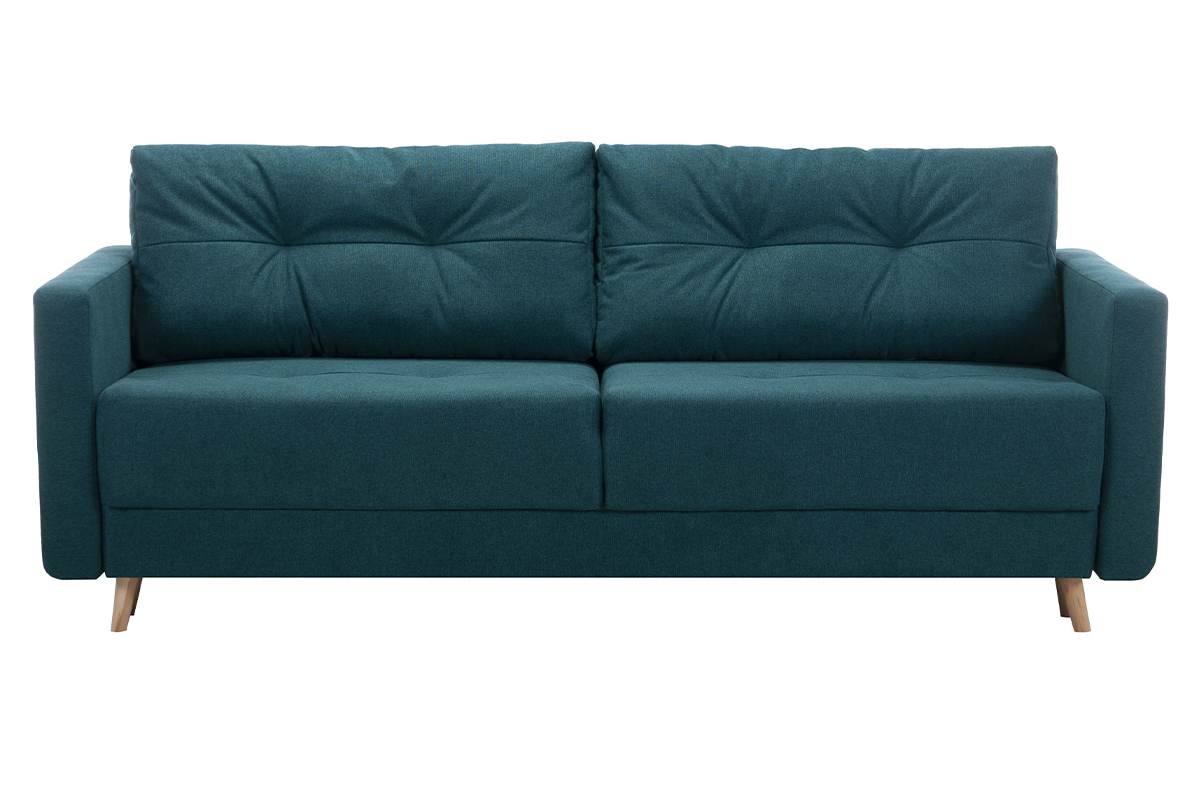 Sof convertible nrdico 3 plazas con cofre azul oscuro MIRA