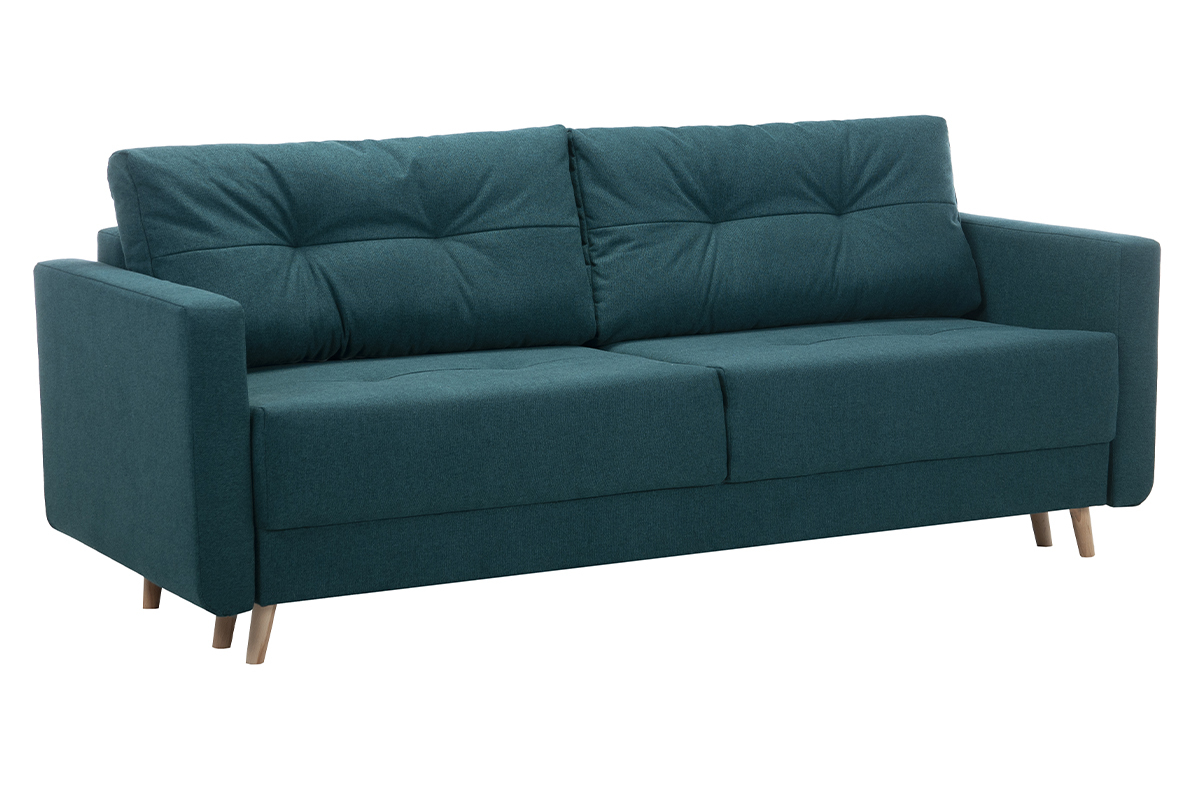 Sof convertible nrdico 3 plazas con cofre azul oscuro MIRA