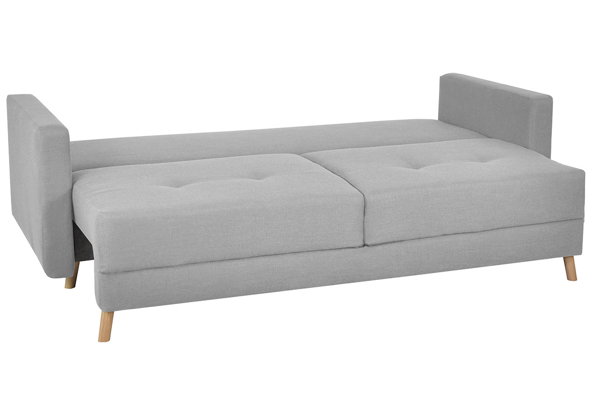 Sof convertible nrdico 3 plazas con cofre gris MIRA