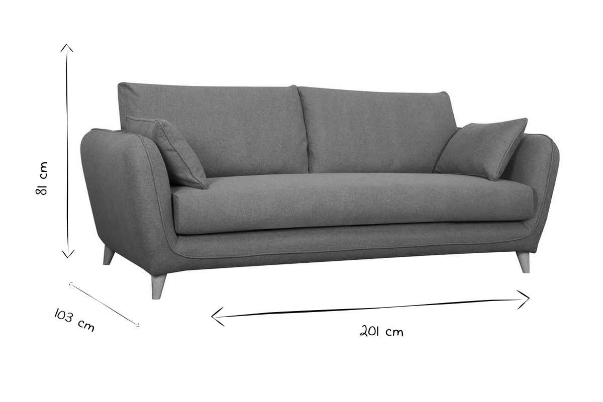 Sof convertible nrdico 3 plazas gris antracita CREEP