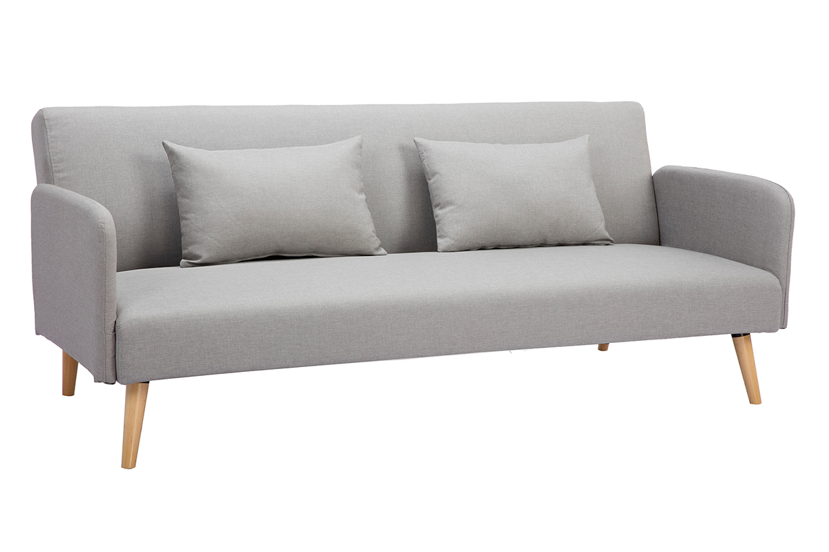 Sof convertible nrdico 3 plazas gris claro LULA