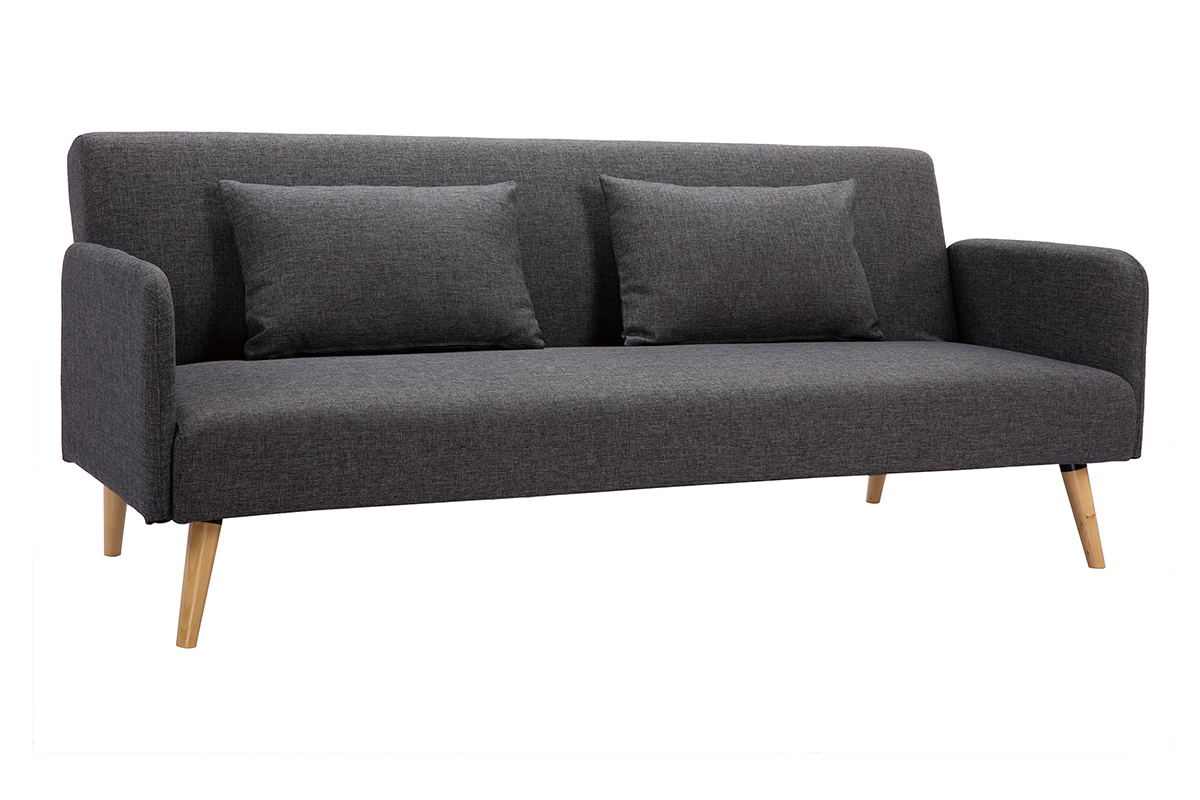 Sof convertible nrdico 3 plazas gris oscuro LULA
