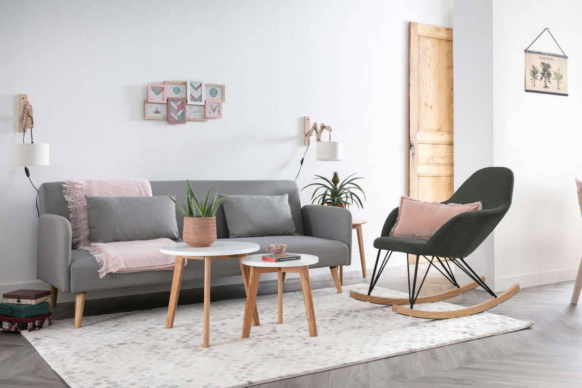 Sof convertible nrdico 3 plazas gris oscuro LULA