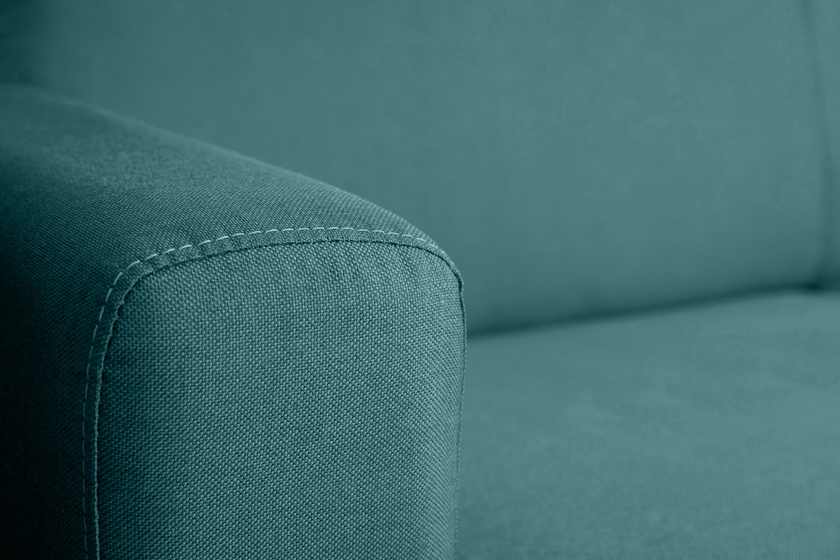 Sof convertible nrdico azul petrleo y madera GRAHAM