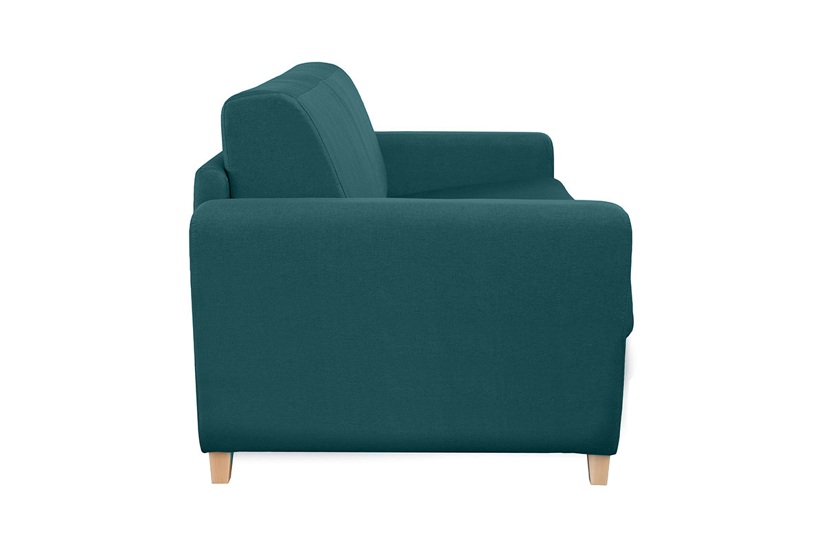 Sof convertible nrdico azul petrleo y madera GRAHAM