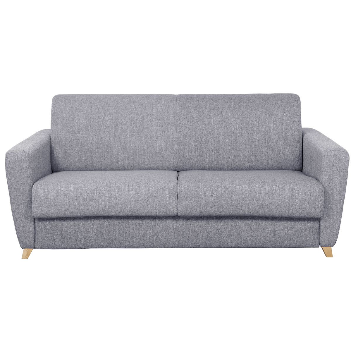 Sofá convertible nórdico gris claro y madera GRAHAM